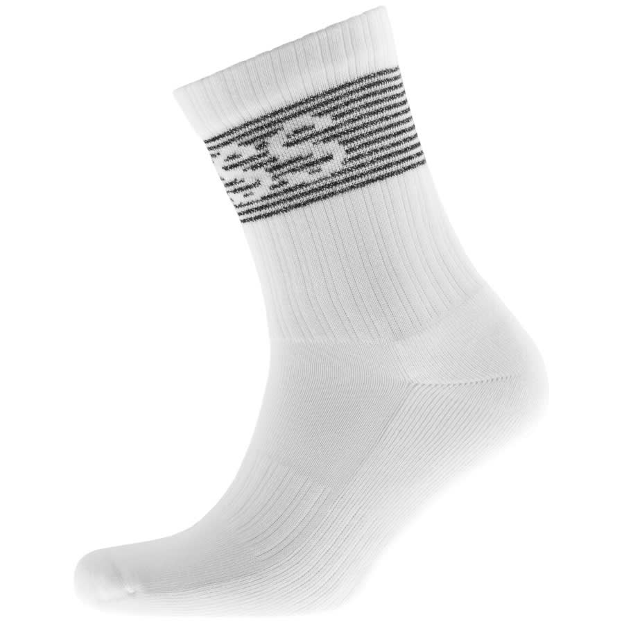 Alternative Image for ProductBOSS Rib Shine Socks White2